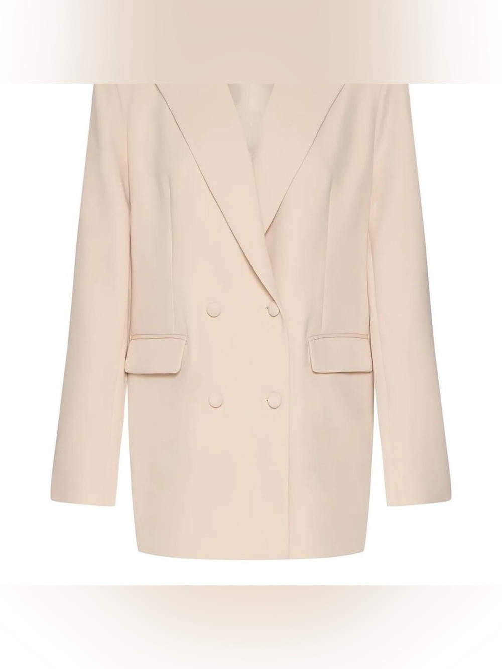 Meshki Oversized Women's Double-Breasted Cream Blazer Jacket Size Small